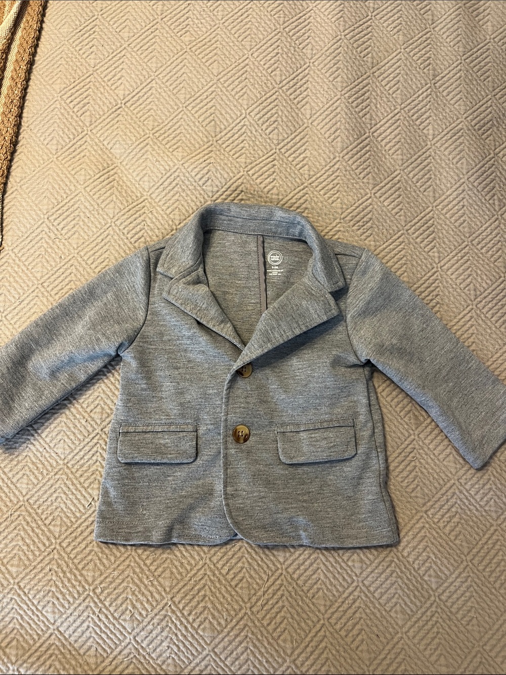 wonder nation Light Gray Knit Kids Blazer
